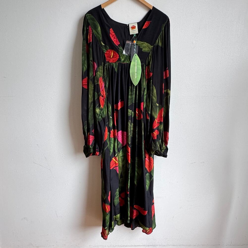 NWT FARM RIO Anthurium V-neck Floral Maxi Dress - Picture 2 of 15